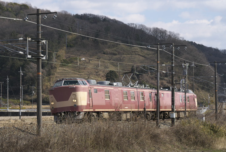 ４４３系電気試験車（備中川面～木野山）