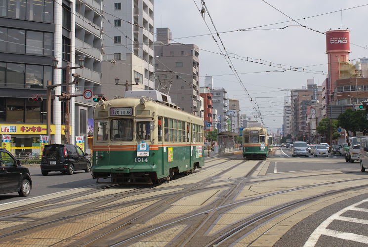 広島電鉄１９１４号，１９１５号（十日市町）