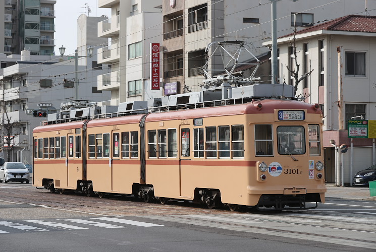 広島電鉄３１０１号（広電本社前～日赤病院前）