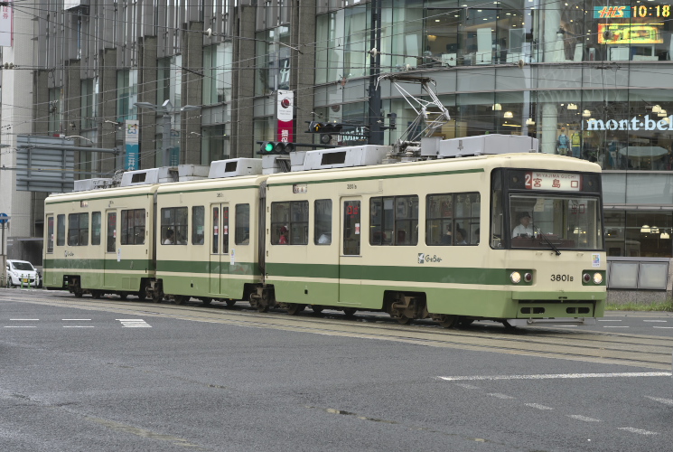 広島電鉄３８００形（３８０１）紙屋町東～紙屋町西