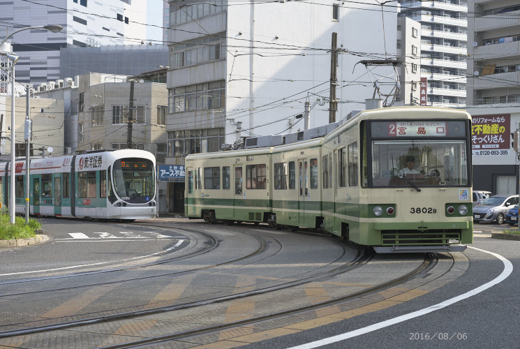 広島電鉄３８０２（猿猴橋町付近）