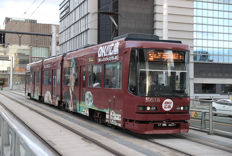 広島電鉄３９５１号電車（広島駅～稲荷町）