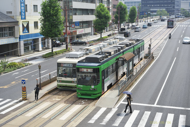 広島電鉄３９５０形（３９５４号）本川町電停