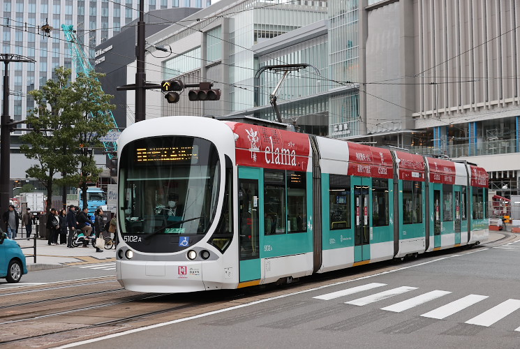 広島電鉄５１０２（広島駅～猿猴橋町）