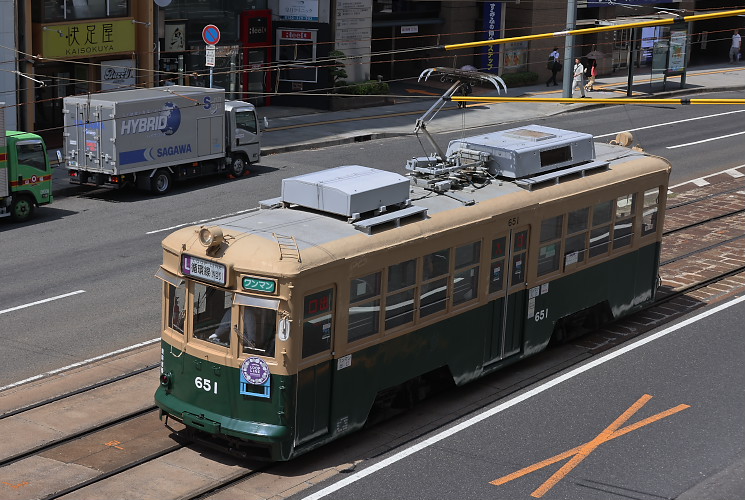 広島電鉄 ６５１電車（紙屋町電停）