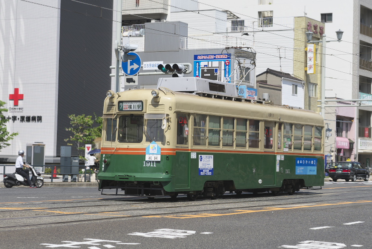 広島電鉄１９００形（１９１１号）日赤病院前～鷹野橋