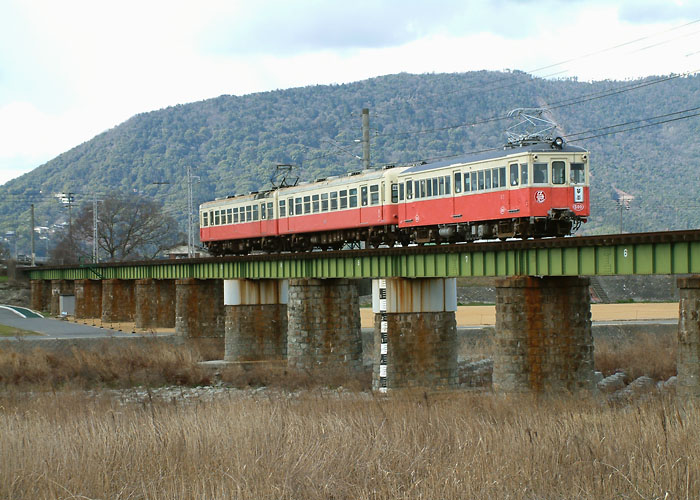 琴電　さよなら運転　５００号他　土器川橋梁（羽間～榎井）