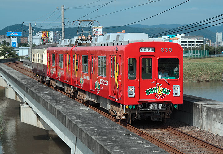 琴電６３０号＋６２９号＋２４号（春日川～潟元）