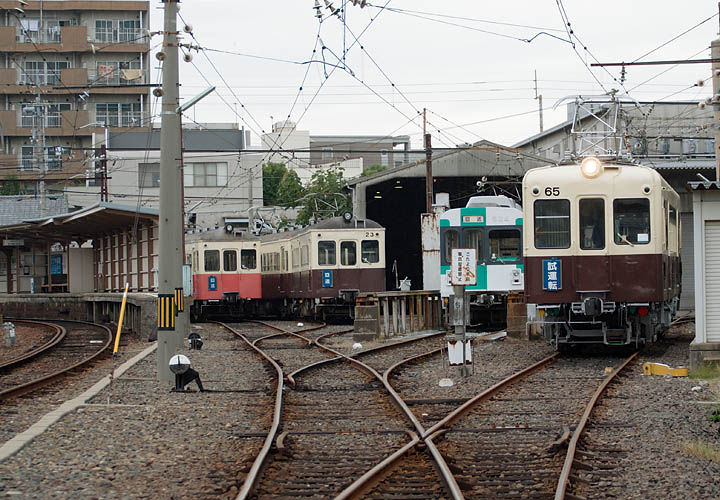 試運転に出発前の６５号（琴電今橋工場）