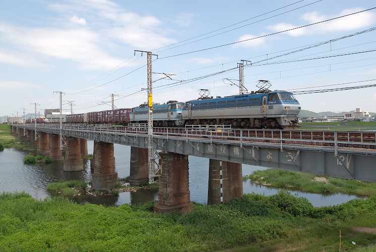 EF66 117,EF66 125（旭川橋梁）