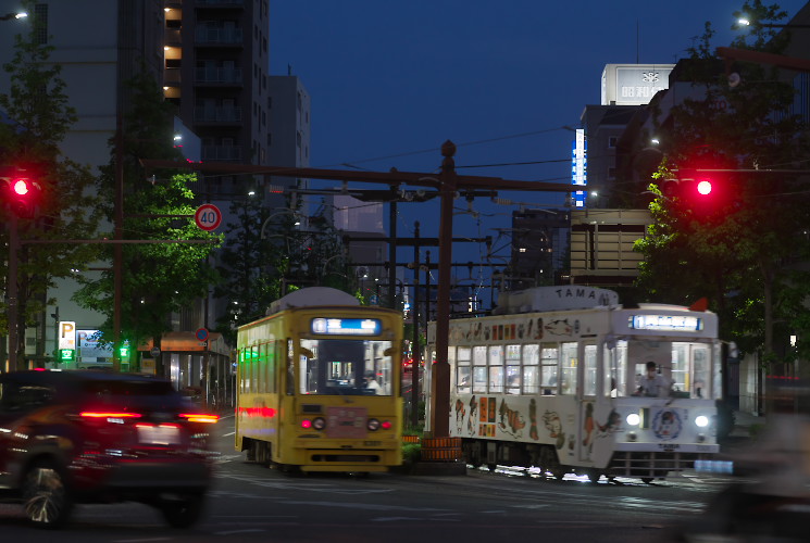岡山電気軌道城下付近（８３０１，７００１）