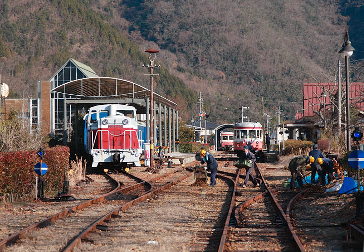 片上鉄道保存会吉ヶ原駅構内