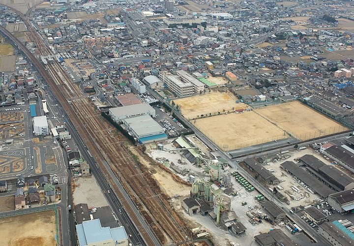 西大寺鉄道跡（雄町上空）