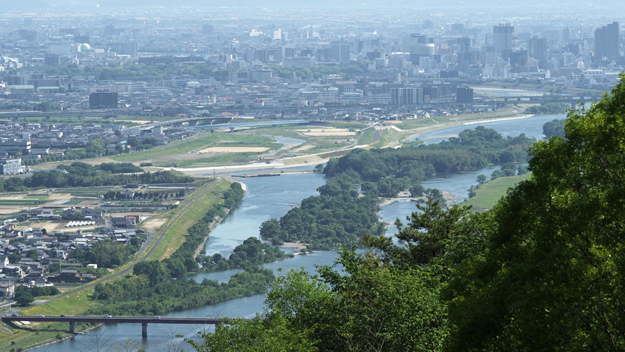 旭川・百間川・分流部（岡山市）