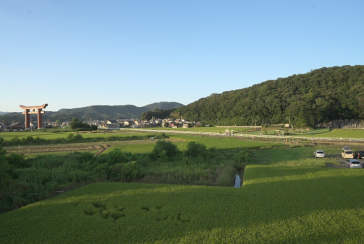 高松城水攻め史跡公園遠望