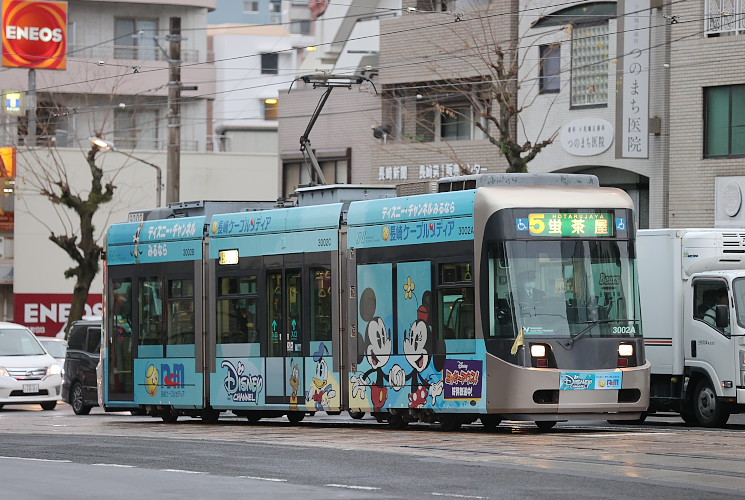 長崎電気軌道 ３００２号電車（市民会館～諏訪神社）
