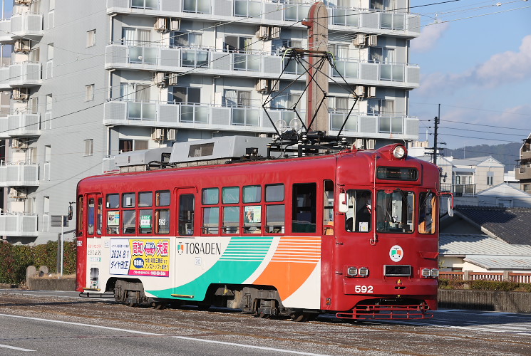 とさでん交通　５９０形　５９１号（はりまや橋～梅の辻）