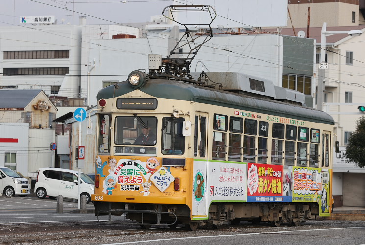 とさでん交通　８００形　８０３号（梅の辻～はりまや橋）